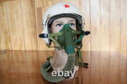 Early Fighter Pilot Flying Helmet, Black sunvisor, Oxygen Mask