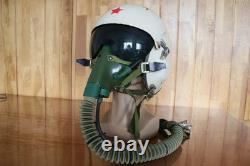 Early Fighter Pilot Flying Helmet, Black sunvisor, Oxygen Mask