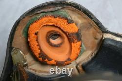 Early Fighter Pilot Flying Helmet, Black sunvisor, Oxygen Mask