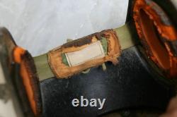 Early Fighter Pilot Flying Helmet, Black sunvisor, Oxygen Mask