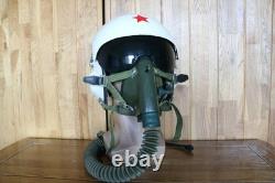 Early Fighter Pilot Flying Helmet, Black sunvisor, Oxygen Mask Ym6505