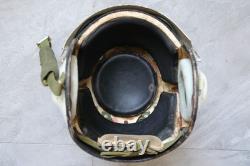 Early Fighter Pilot Flying Helmet, Black sunvisor, Oxygen Mask Ym6505