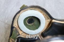 Early Fighter Pilot Flying Helmet, Black sunvisor, Oxygen Mask Ym6505