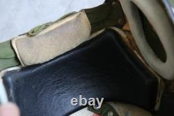 Early Fighter Pilot Flying Helmet, Black sunvisor, Oxygen Mask Ym6505
