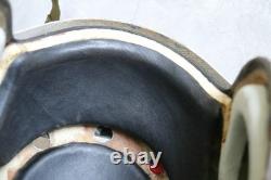 Early Fighter Pilot Flying Helmet, Black sunvisor, Oxygen Mask Ym6505