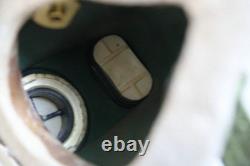 Early Fighter Pilot Flying Helmet, Black sunvisor, Oxygen Mask Ym6505