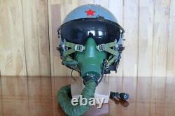 Early High Altitude Mig-21 Fighter Pilot Helmet, Oxygen Mask