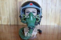 Early High Altitude Mig-21 Fighter Pilot Helmet, Oxygen Mask