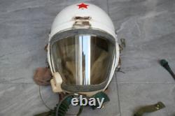 Early MiG Pilot High Altitude Helmet, Surplus Anti G Fly Suit