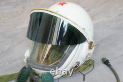 Early Mig Fighter Pilot High Altitude Helmet, Pull Down Sunvisor