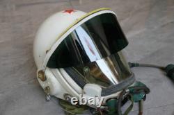 Early Mig Fighter Pilot High Altitude Helmet, Pull Down Sunvisor