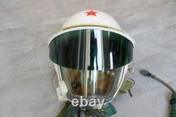 Early Mig Fighter Pilot High Altitude Helmet, Pull Down Sunvisor