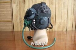 Early mig fighter pilot leather flight helmet, oxygen mask, goggless