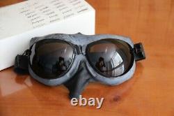 Early mig fighter pilot leather flight helmet, oxygen mask, goggless