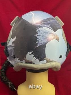 F-16 Falcon Pilot Flight Helmet Hgu-55 With Mbu-12 Gentex Oxygen Mask