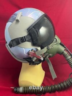 F-16 Falcon Pilot Flight Helmet Hgu-55 With Mbu-12 Gentex Oxygen Mask
