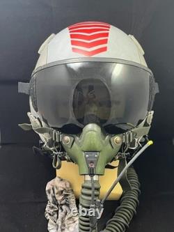 F-18 Hornet Pilot Flight Helmet Hgu-55 With Mbu-12 Gentex Oxygen Mask