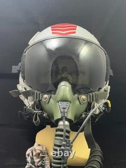 F-18 Hornet Pilot Flight Helmet Hgu-55 With Mbu-12 Gentex Oxygen Mask