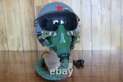 Fighter Pilot Flight Helmet, T Hook Oxygen Mask Bayonets Ym-9915G