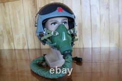 Fighter Pilot Flight Helmet, T Hook Oxygen Mask Bayonets Ym-9915G