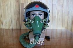 Fighter Pilot Flight Helmet, T Hook Oxygen Mask Bayonets Ym-9915G