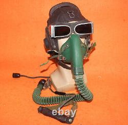 Fighter Pilot Flight Leather Helmet Oxygen Mask Goggles 1#$ 149.9