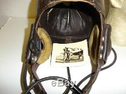 Fl-13 WW 2-post French leather Flight Helmet Pilot original IR16T