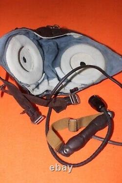 Flight Helmet Air Force Mig-15 Fighter Pilot Leather Oxygen Mask Goggles