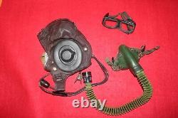 Flight Helmet Air Force Mig-15 Fighter Pilot Leather Oxygen Mask Goggles