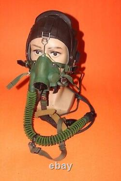 Flight Helmet Air Force Mig-15 Fighter Pilot Leather Oxygen Mask Goggles