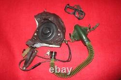 Flight Helmet Air Force Mig-15 Fighter Pilot Leather Oxygen Mask Goggles