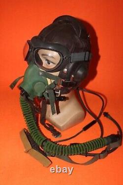 Flight Helmet Air Force Mig-15 Fighter Pilot Leather Oxygen Mask Goggles