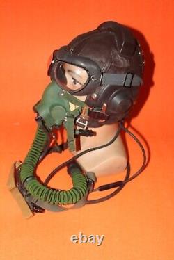 Flight Helmet Air Force Mig-15 Fighter Pilot Leather Oxygen Mask Goggles