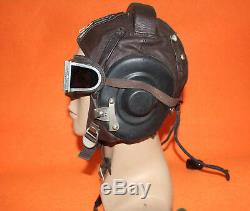Flight Helmet Air Force Mig-15 Fighter Pilot Leather+ Throat Mic +Goggles 2020