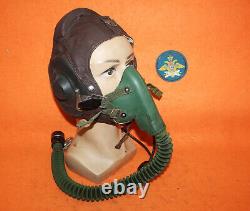 Flight Helmet Fighter Pilot Flight Leather Helmet 57# Oxygen Mask