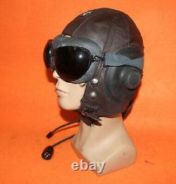 Flight Helmet Fighter Pilot Flight Leather Helmet Goggles 1# XXL