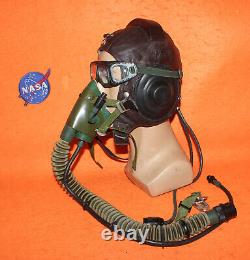 Flight Helmet Fighter Pilot Flight Leather Helmet Oxygen Mask 6505 Goggles