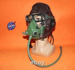 Flight Helmet Fighter Pilot Flight Leather Helmet Oxygen Mask Goggles 0102