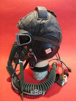 Flight Helmet Fighter Pilot Flight Leather Helmet Oxygen Mask Goggles 010278