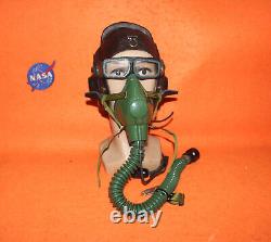 Flight Helmet Fighter Pilot Flight Leather Helmet Oxygen Mask Goggles 0122