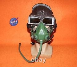 Flight Helmet Fighter Pilot Flight Leather Helmet Oxygen Mask Goggles 0211