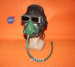 Flight Helmet Fighter Pilot Flight Leather Helmet Oxygen Mask Goggles 0211