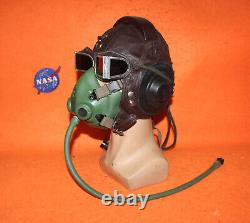 Flight Helmet Fighter Pilot Flight Leather Helmet Oxygen Mask Goggles 0211