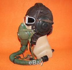 Flight Helmet Fighter Pilot Flight Leather Helmet Oxygen Mask Goggles 060311