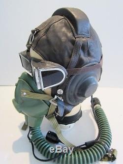 Flight Helmet Fighter Pilot Flight Leather Helmet Oxygen Mask Goggles 2# 3#