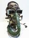 Flight Helmet Fighter Pilot Flight Leather Helmet Oxygen Mask Goggles Size2#