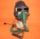 Flight Helmet Fighter Pilot Flight Leather Helmet Oxygen Mask Goggles T# 0617