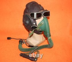 Flight Helmet Fighter Pilot Flight Leather Helmet Oxygen Mask Goggles T# 0617