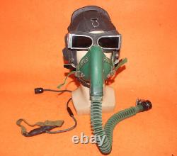Flight Helmet Fighter Pilot Flight Leather Helmet Oxygen Mask Goggles T# 0617
