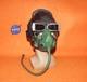 Flight Helmet Fighter Pilot Flight Leather Helmet Oxygen Mask KJ-1 Goggles